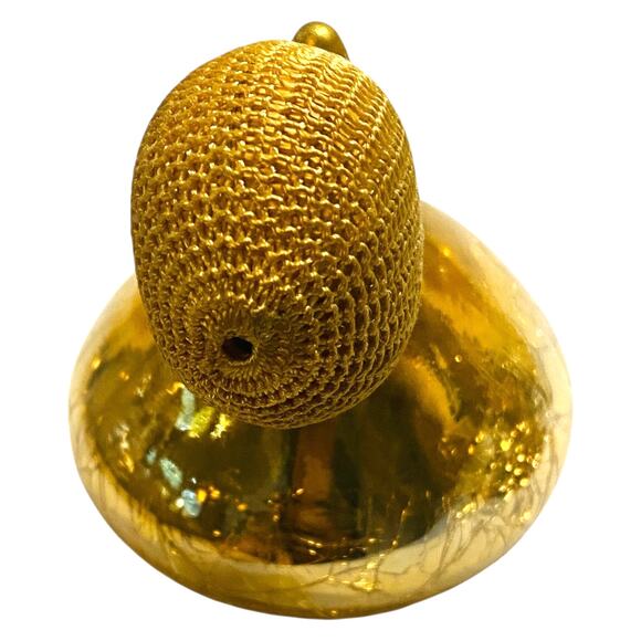 Empty HolmSpray 300/15 Perfume Atomizer Gold Crackle Glass Vanity Bottle A1057 - Picture 7 of 10